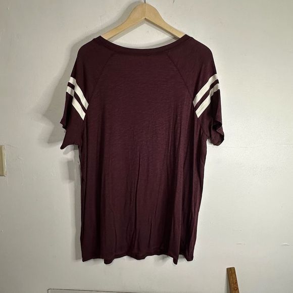 Torrid Women’s Nope Super Soft Slub Boat Neck Varsity Tee Size 2x Burgundy NWT - Picture 9 of 10